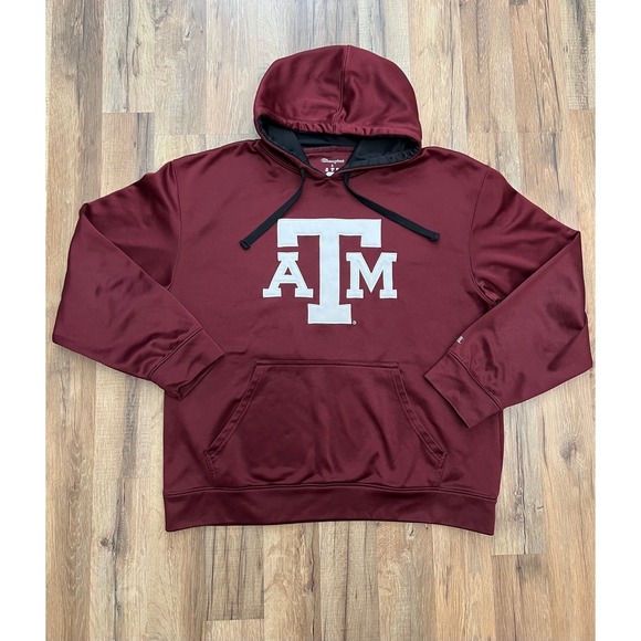 Champion‎ Texas A&M Pullover Hoodie Sweatshirt Men's large Maroon - Picture 1 of 7